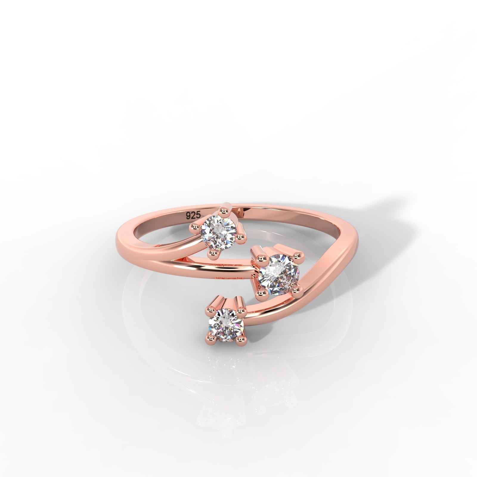 Nature Inspired Leaf Shaped Ring – Hallmarked 925 Sterling Silver Rose Gold Plated | Elegant & Earthy Jewelry
